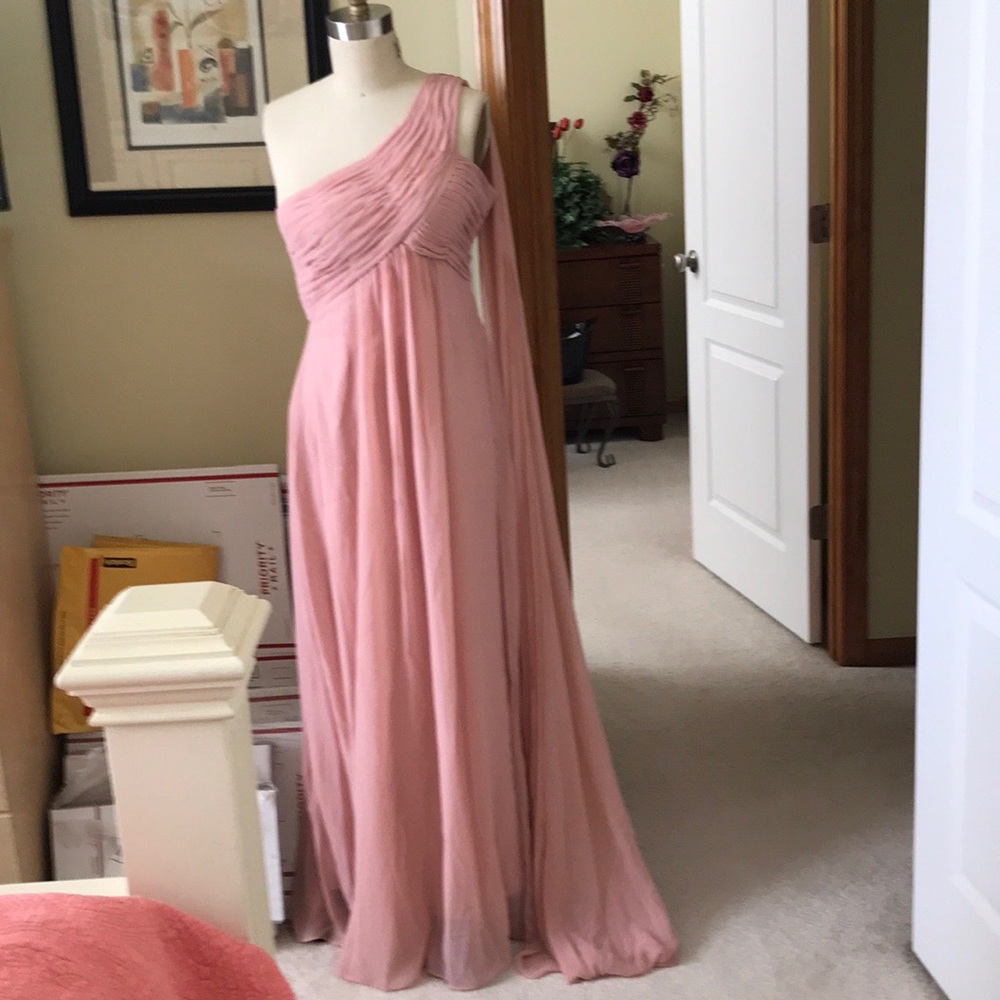 Esvor one Shoulder padded Ruffles Dress.